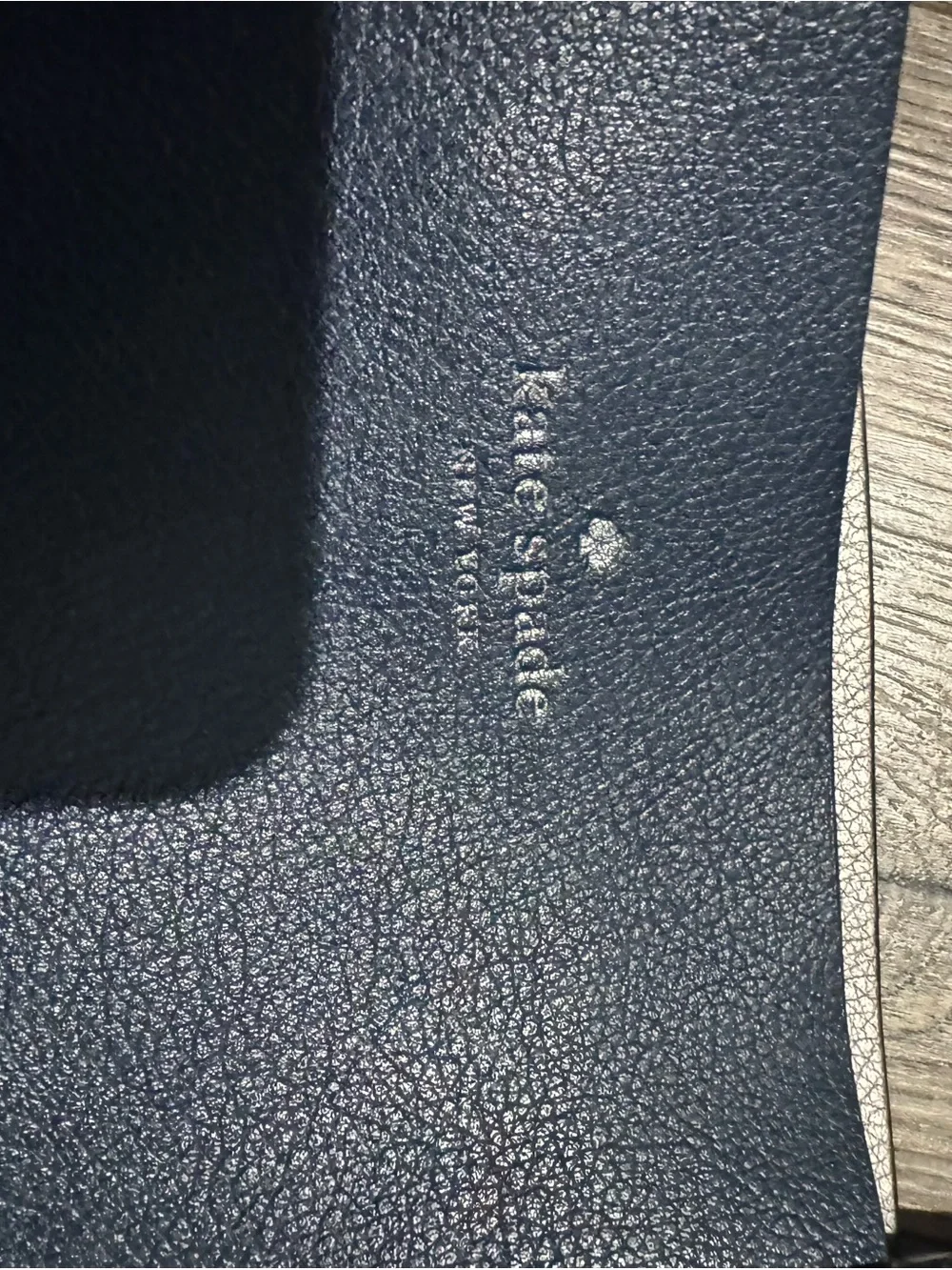 kate spade Navy Leather Tote with Top Handles